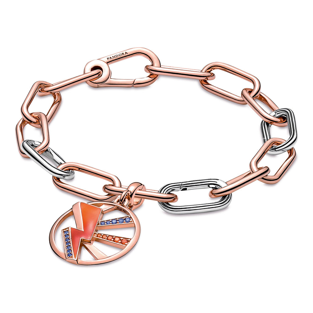 PANDORA ME Light Me Up Medallion 14K Rose Gold Plated Unique Metal Blend Charms Bracelet Charm Jewelry Gift
