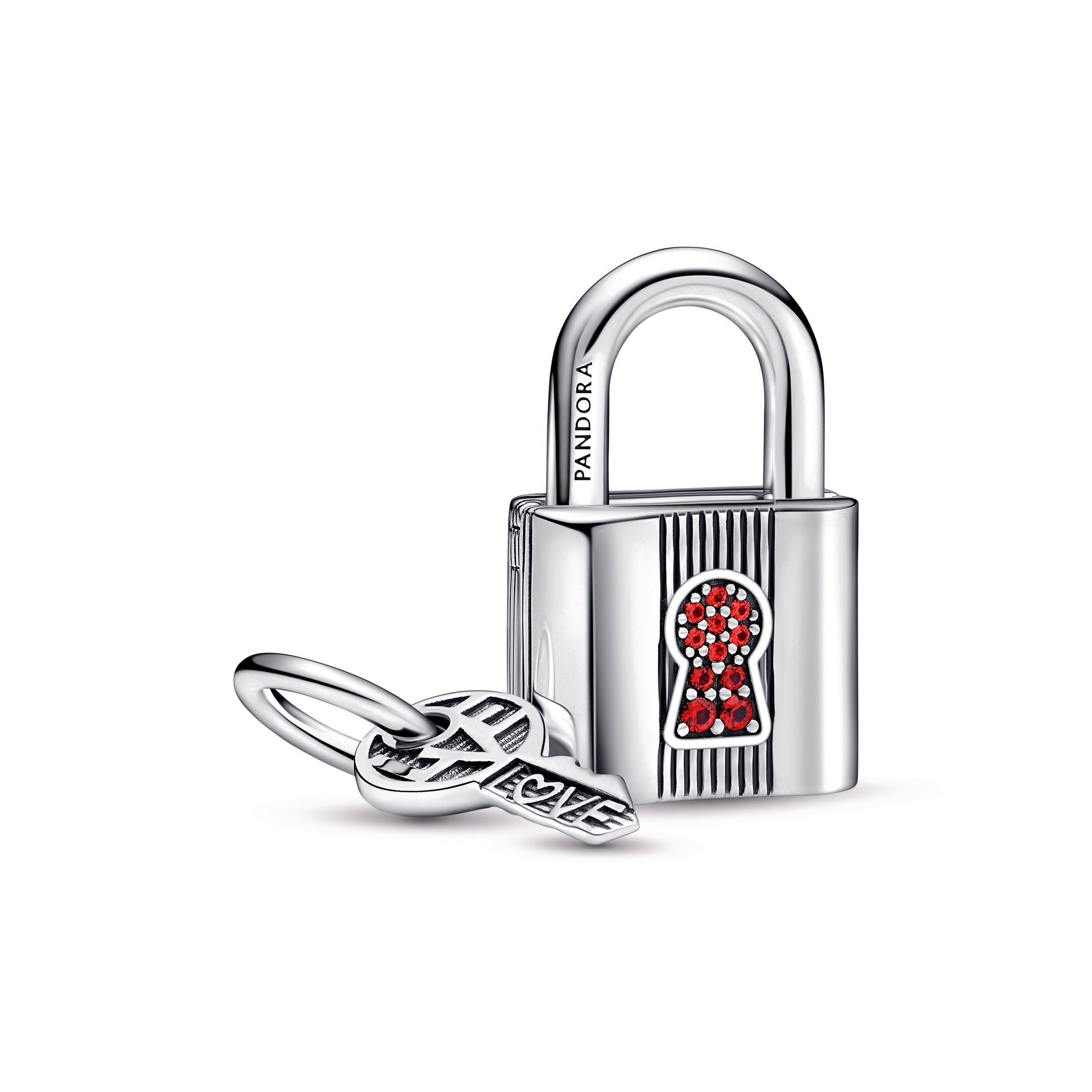PANDORA Padlock And Key Dangle Charm Crystals Charms Bracelet Charm Jewelry Gift