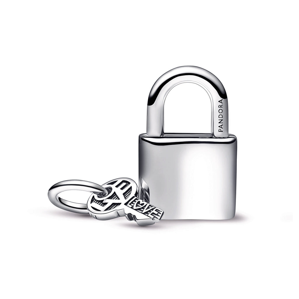 PANDORA Padlock And Key Dangle Charm Crystals Charms Bracelet Charm Jewelry Gift