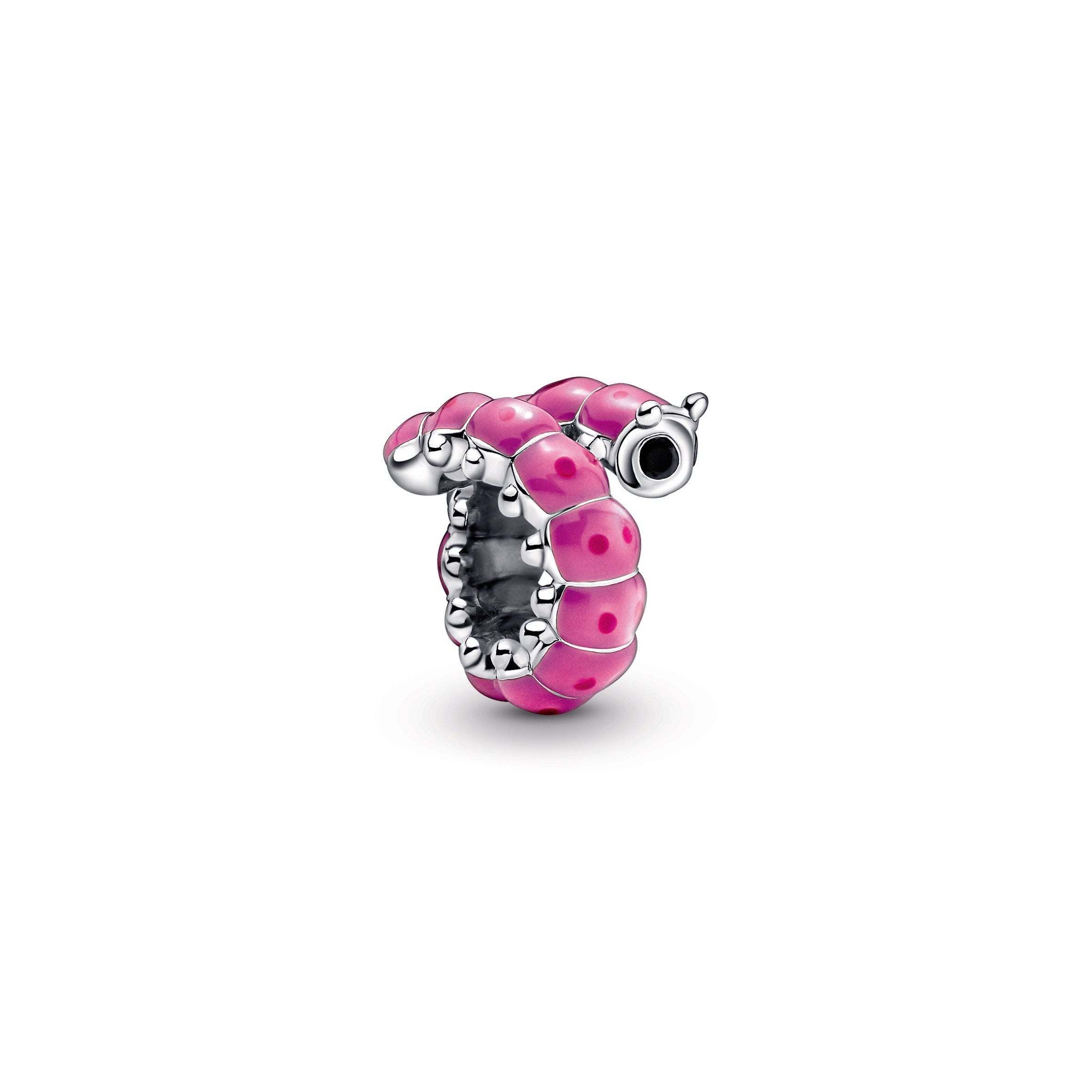 PANDORA Cute Curled Caterpillar Charm Enamel Charms Bracelet Charm Jewelry Gift