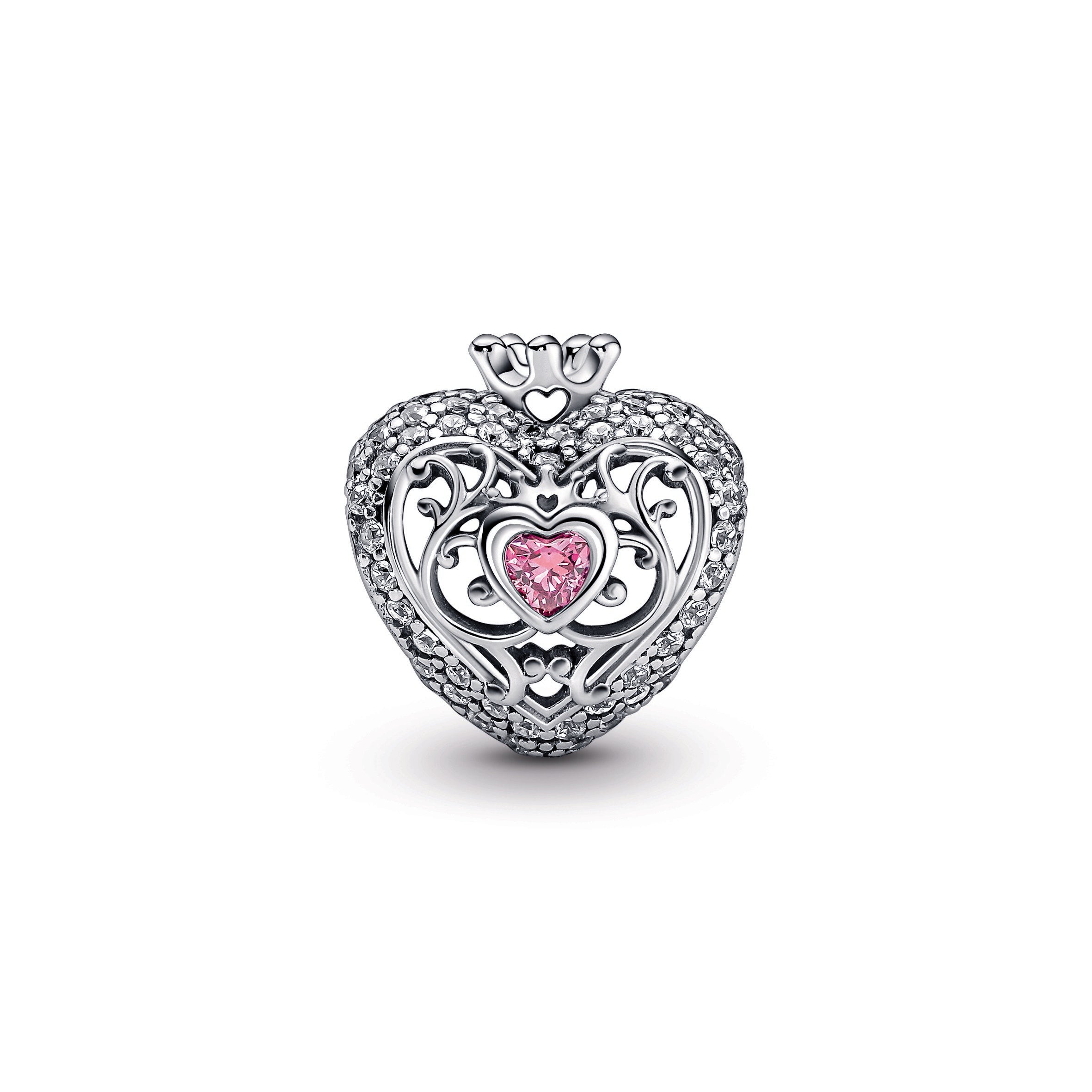 PANDORA Regal Crown And Heart Charm Cubic Zirconia Charms Bracelet Charm Jewelry Gift