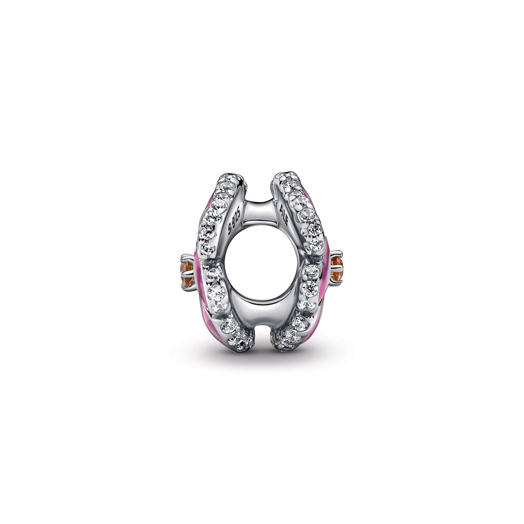 PANDORA Pink Pansy Flower Charm Cubic Zirconia Charms Bracelet Charm Jewelry Gift