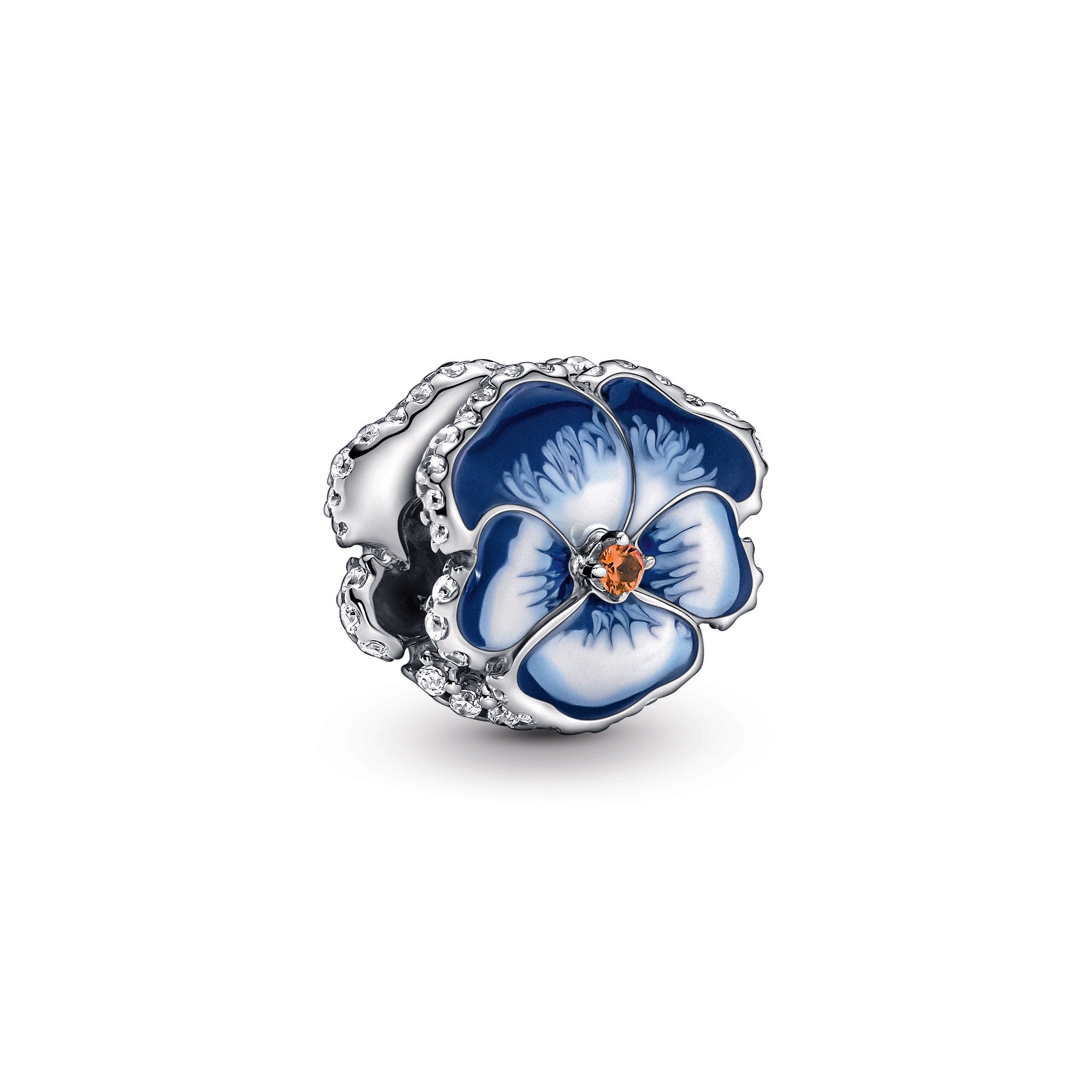PANDORA Blue Pansy Flower Charm Enamel Charms Bracelet Charm Jewelry Gift