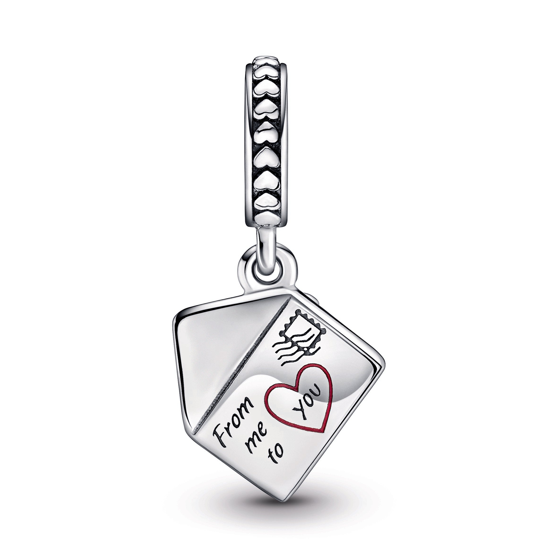 PANDORA Pansy Flower Envelope Dangle Charm Sterling Silver Charms Bracelet Charm Jewelry Gift