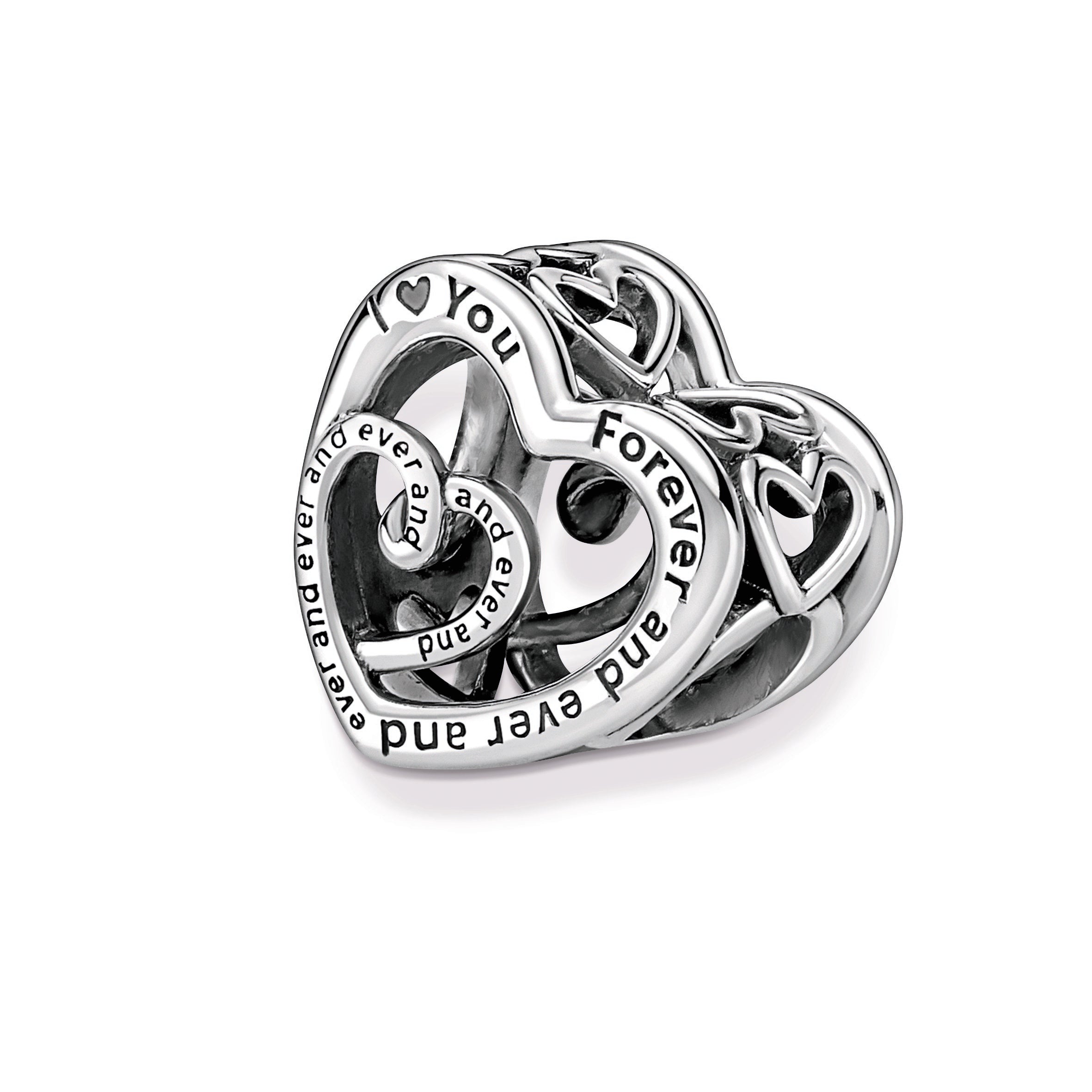 PANDORA Entwined Infinite Hearts Charm Sterling Silver Charms Bracelet Charm Jewelry Gift