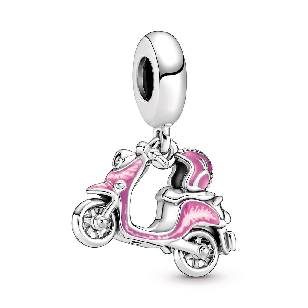 PANDORA Pink Scooter Dangle Charm Enamel Charms Bracelet Charm Jewelry Gift