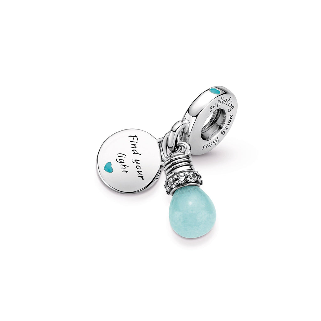 PANDORA Glow-in-the-dark Lightbulb Double Dangle Charm Cubic Zirconia Charms Bracelet Charm Jewelry Gift