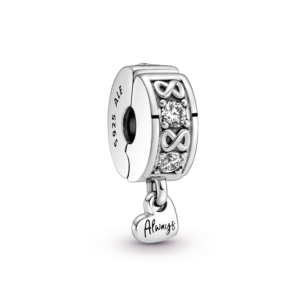 PANDORA Family Always Pavé Clip Charm Sterling Silver Charms Bracelet Charm Jewelry Gift