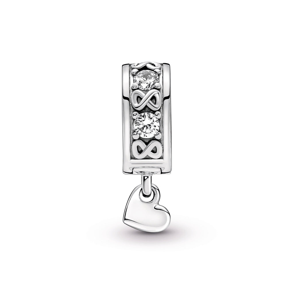PANDORA Family Always Pavé Clip Charm Sterling Silver Charms Bracelet Charm Jewelry Gift