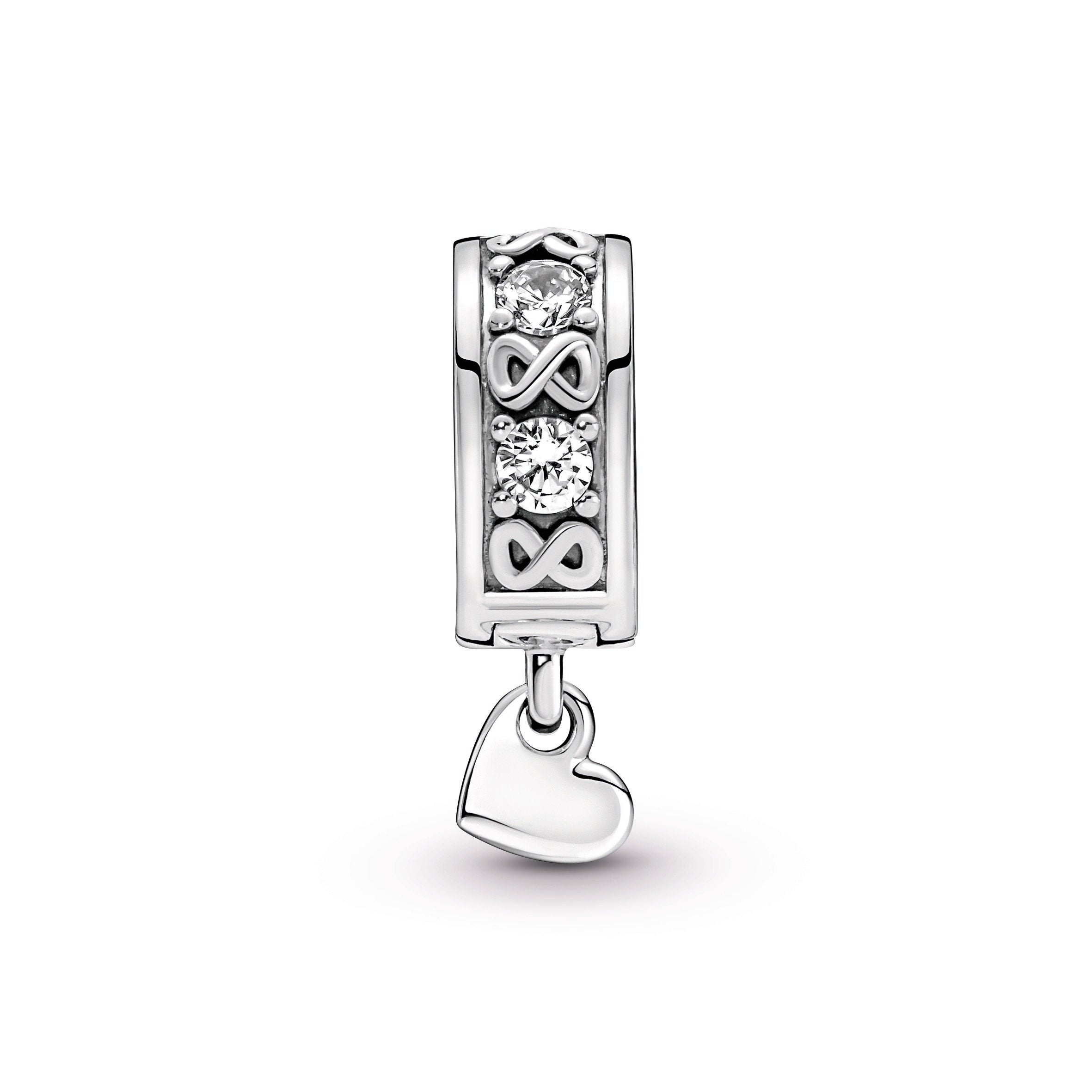 PANDORA Family Always Pavé Clip Charm Sterling Silver Charms Bracelet Charm Jewelry Gift