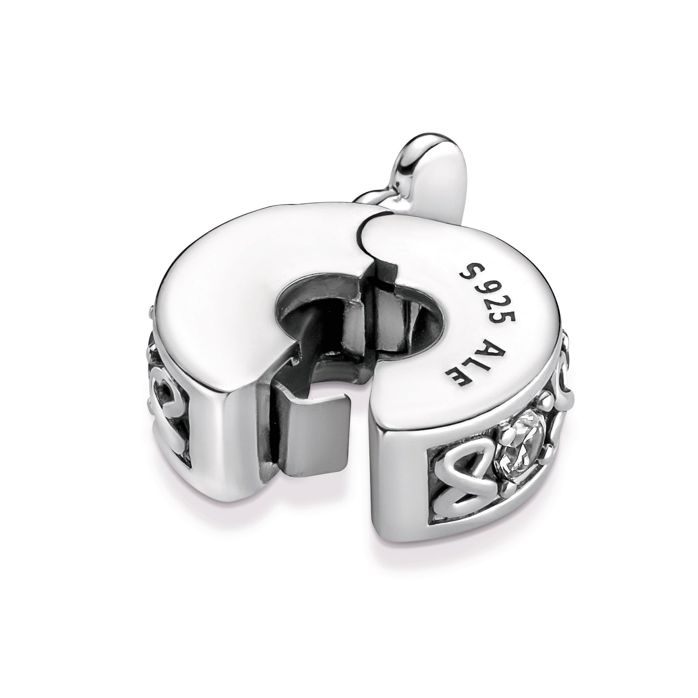 PANDORA Family Always Pavé Clip Charm Sterling Silver Charms Bracelet Charm Jewelry Gift