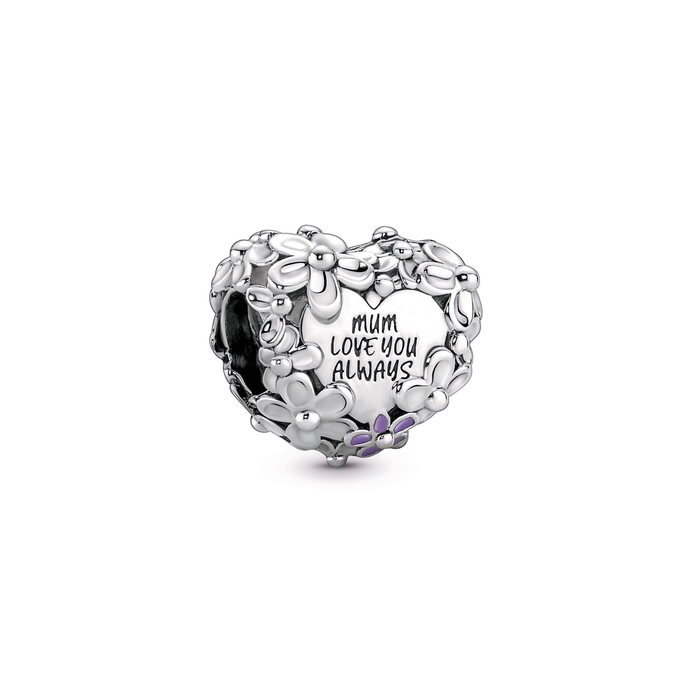 PANDORA Mum Daisy Heart Charm Enamel Charms Bracelet Charm Jewelry Gift