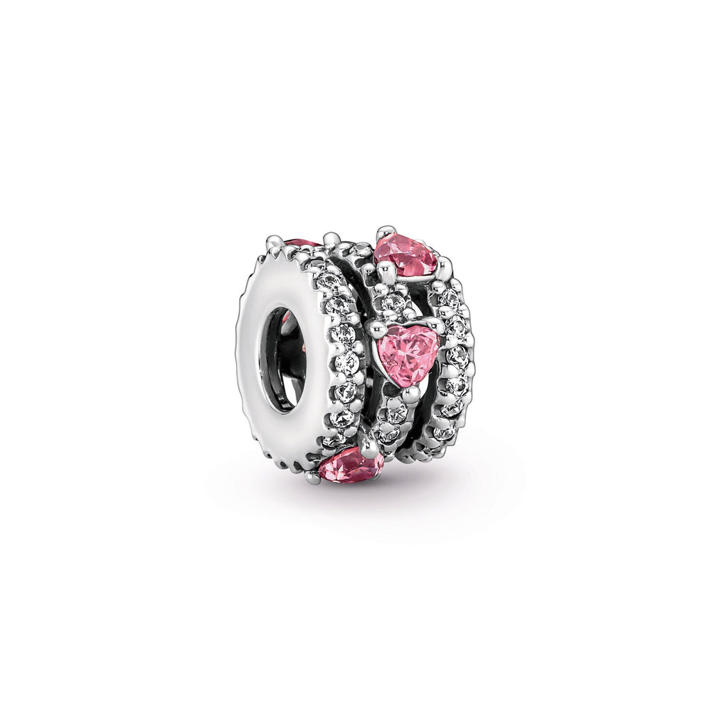 PANDORA Sparkling Triple Halo Hearts Charm Cubic Zirconia Occasions Charms Bracelet Charm Jewelry Gift