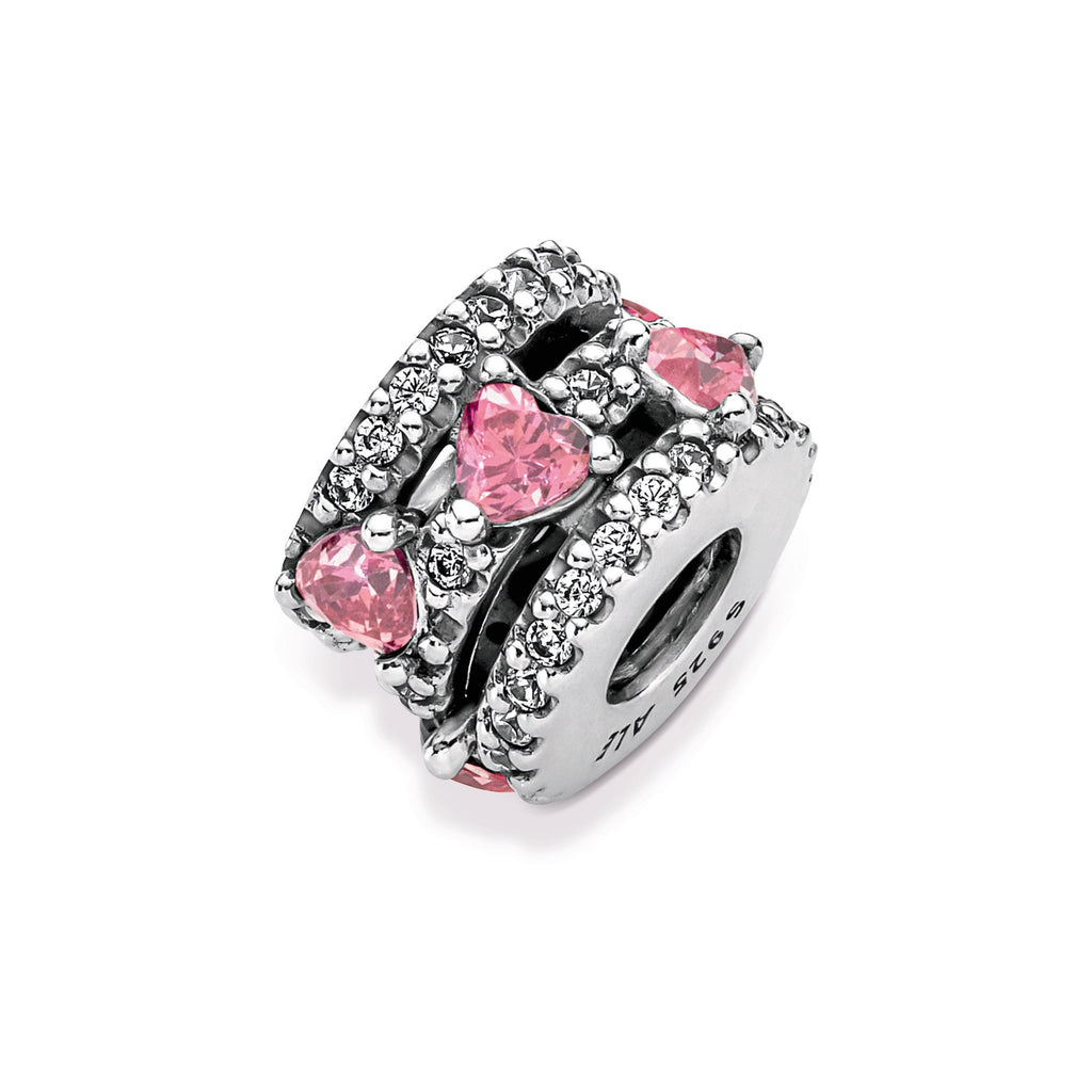 PANDORA Sparkling Triple Halo Hearts Charm Cubic Zirconia Occasions Charms Bracelet Charm Jewelry Gift
