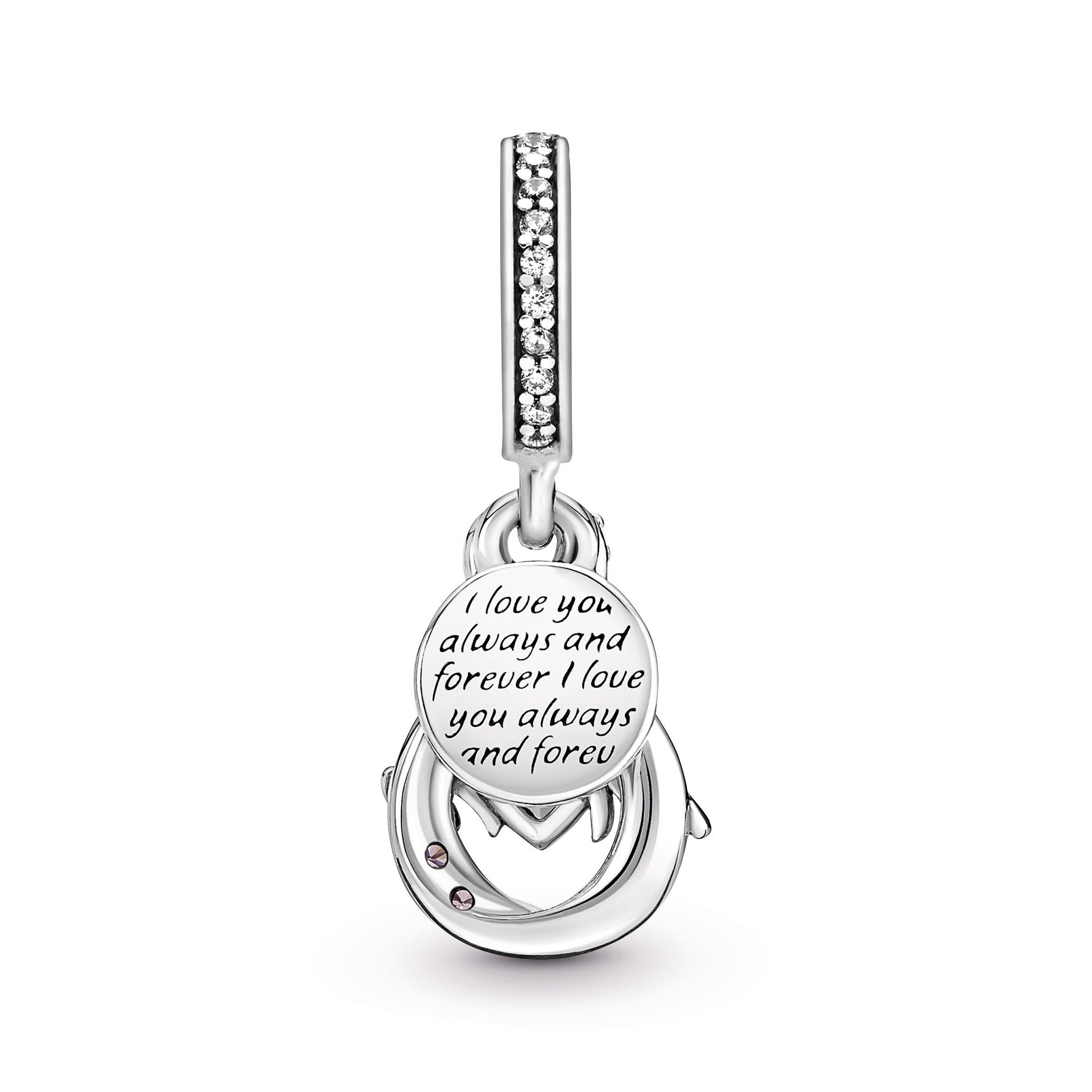 PANDORA Mum Infinity Pavé Double Dangle Charm Cubic Zirconia Charms Bracelet Charm Jewelry Gift