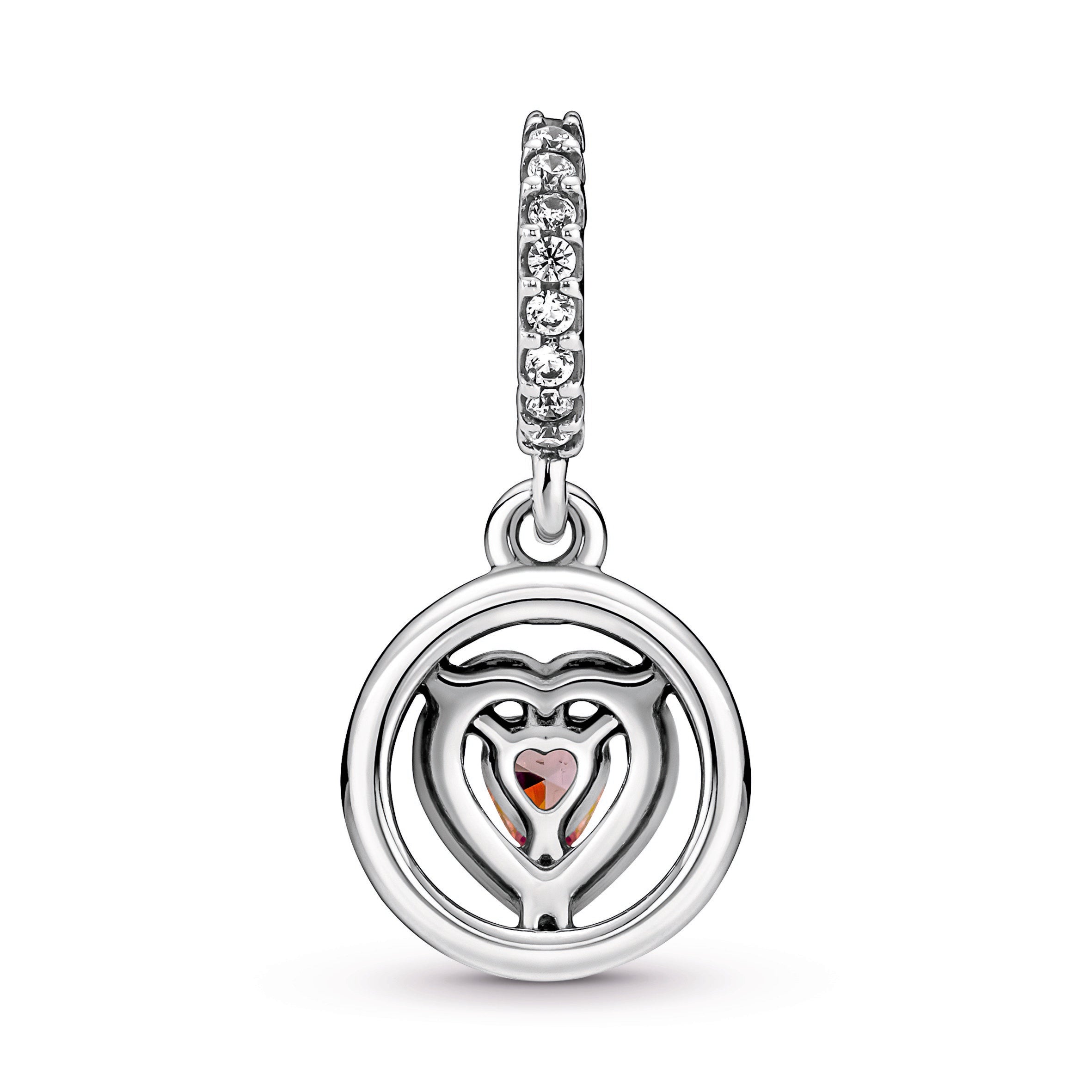 PANDORA Sparkling Double Halo Heart Dangle Charm Cubic Zirconia Charms Bracelet Charm Jewelry Gift