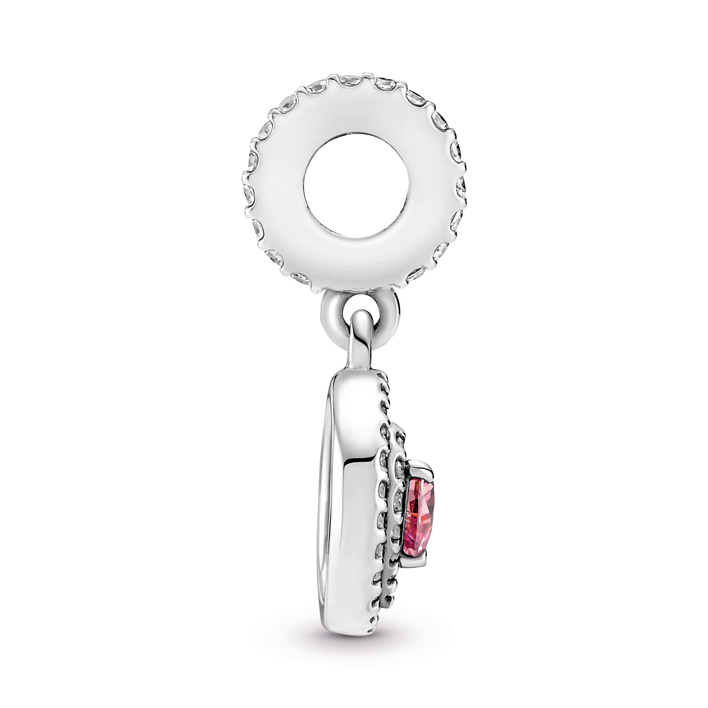 PANDORA Sparkling Double Halo Heart Dangle Charm Cubic Zirconia Charms Bracelet Charm Jewelry Gift