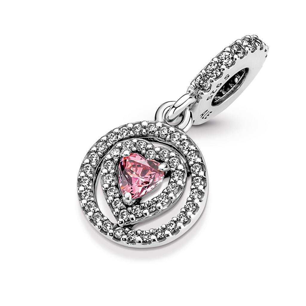 PANDORA Sparkling Double Halo Heart Dangle Charm Cubic Zirconia Charms Bracelet Charm Jewelry Gift