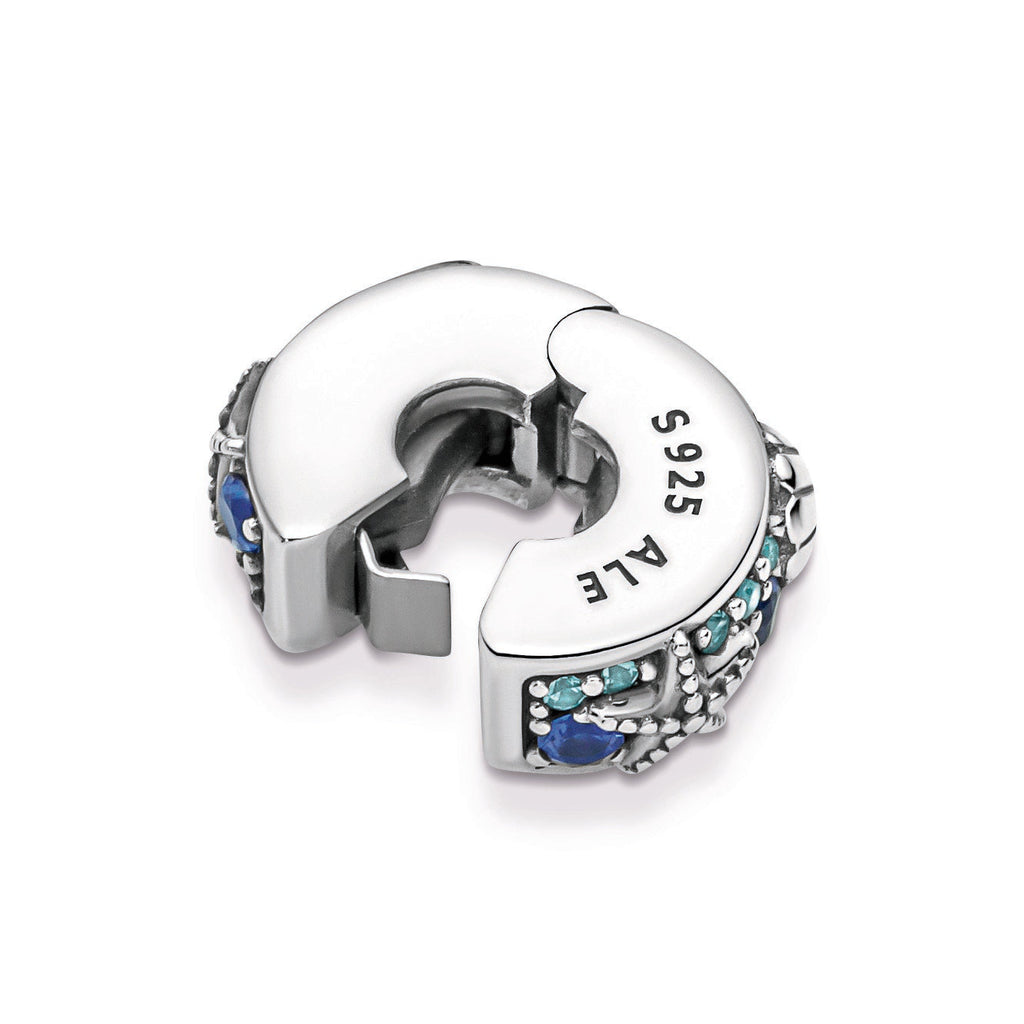 PANDORA Tropical Starfish And Shell Clip Charm Crystals Charms Bracelet Charm Jewelry Gift