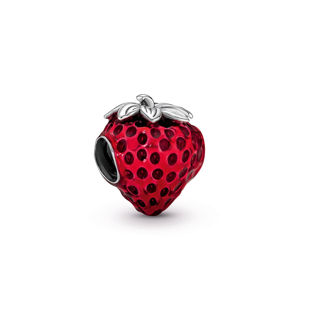 PANDORA Seeded Strawberry Fruit Charm Enamel Charms Bracelet Charm Jewelry Gift