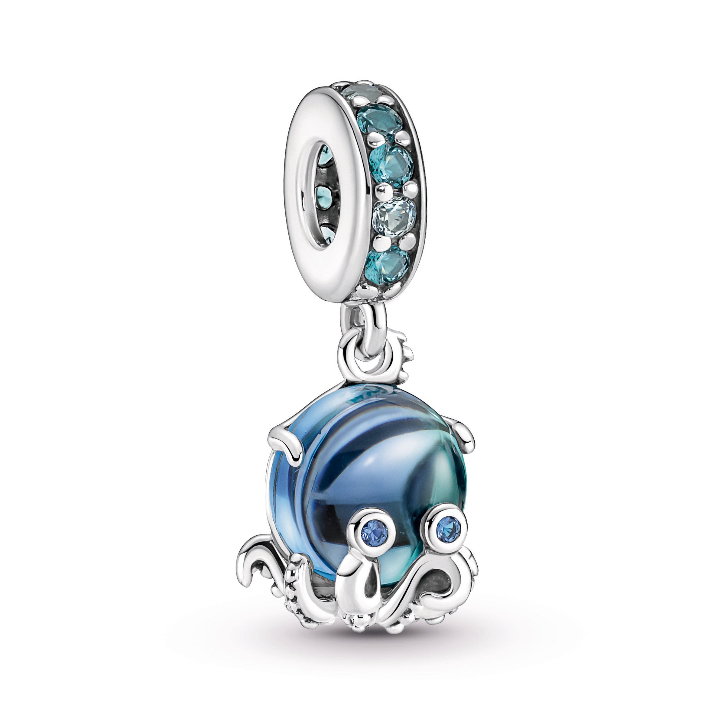 PANDORA Murano Glass Cute Octopus Dangle Charm Crystals Charms Bracelet Charm Jewelry Gift
