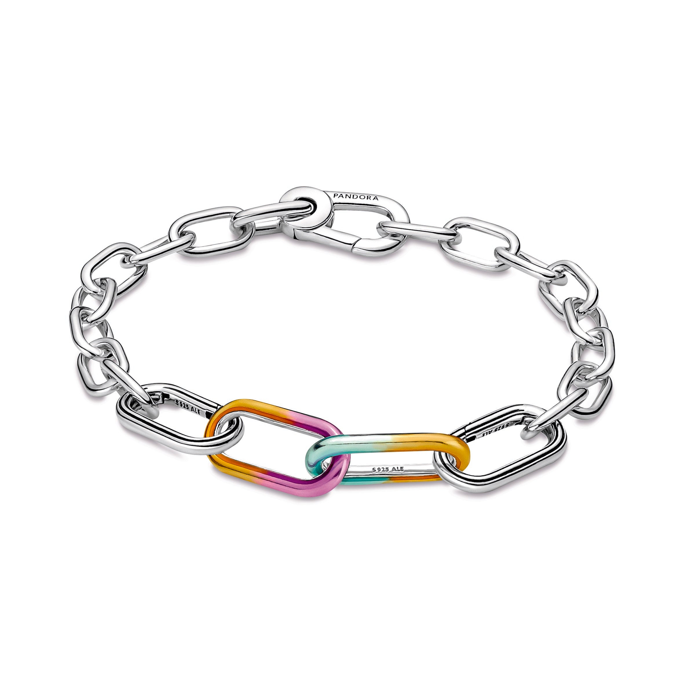 PANDORA ME Styling Tie-dye Double Link Enamel Bracelets Chain Bracelet Jewelry Gift