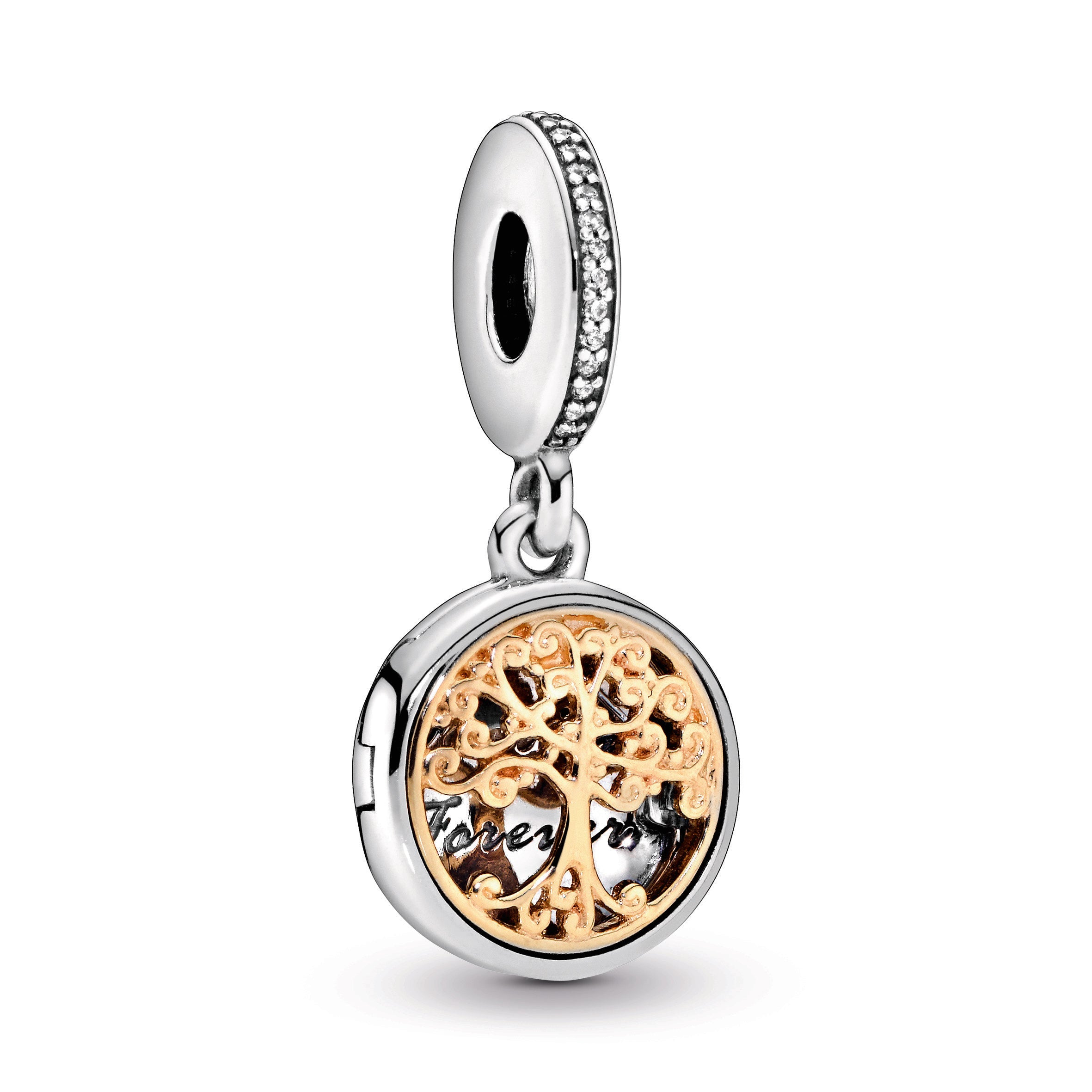 PANDORA Family Roots Dangle Charm 14K Gold Plated Unique Metal Blend Charms Bracelet Charm Jewelry Gift