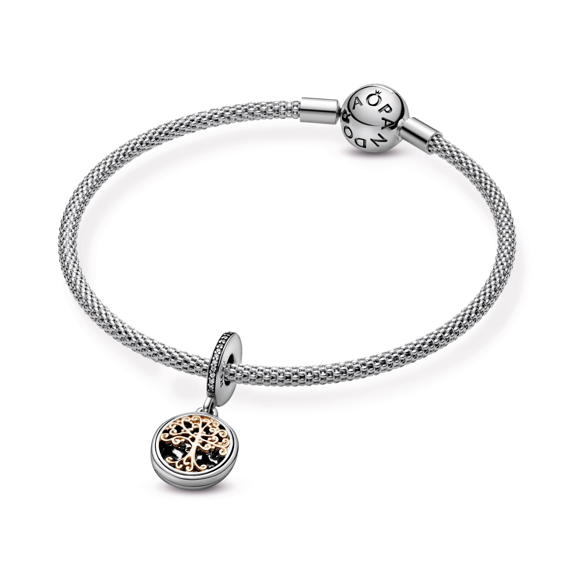 PANDORA Family Roots Dangle Charm 14K Gold Plated Unique Metal Blend Charms Bracelet Charm Jewelry Gift