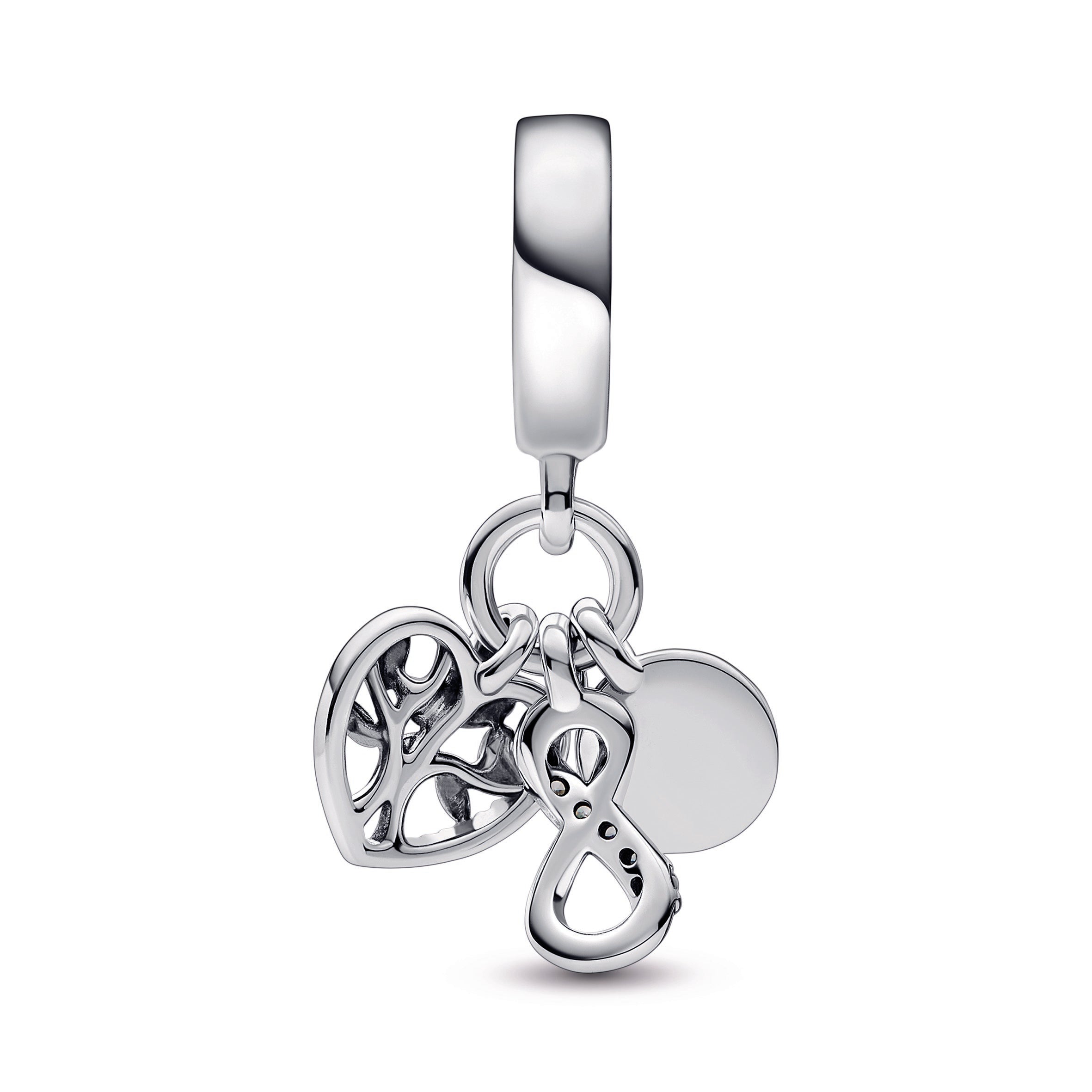 PANDORA Family Infinity Triple Dangle Charm Sterling Silver Charms Bracelet Charm Jewelry Gift