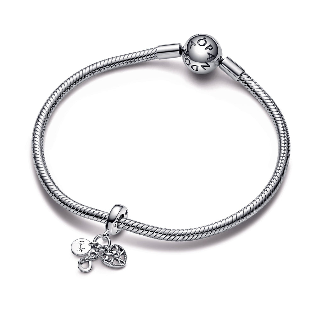 PANDORA Family Infinity Triple Dangle Charm Sterling Silver Charms Bracelet Charm Jewelry Gift