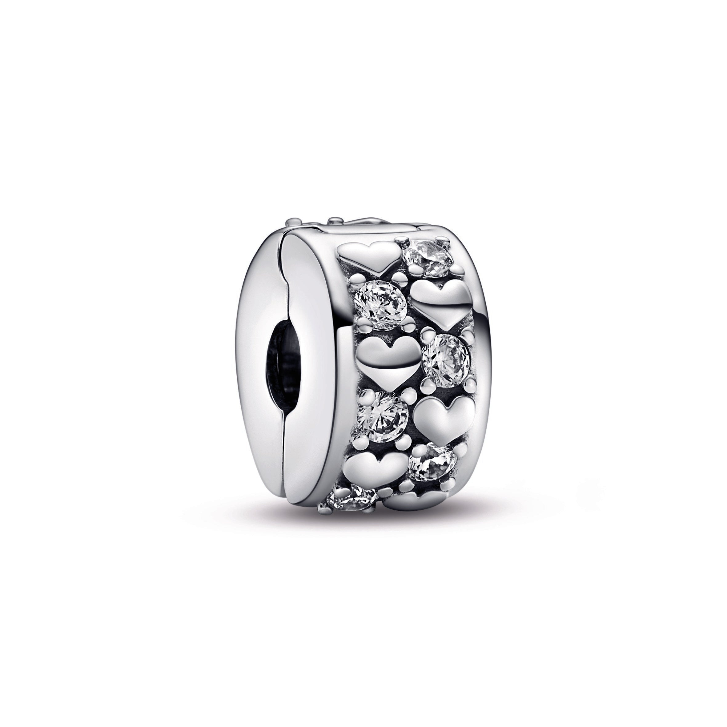 PANDORA Infinite Hearts Sparkling Clip Charm Sterling Silver Charms Bracelet Charm Jewelry Gift