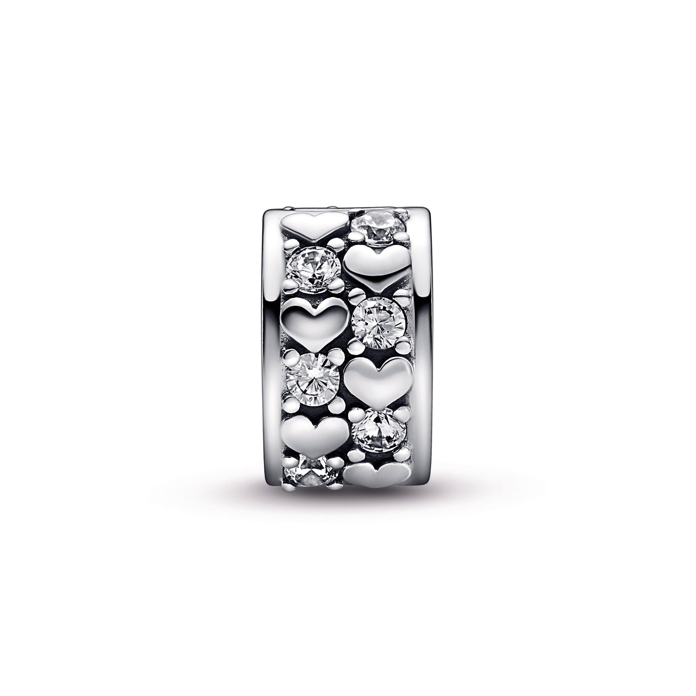 PANDORA Infinite Hearts Sparkling Clip Charm Sterling Silver Charms Bracelet Charm Jewelry Gift