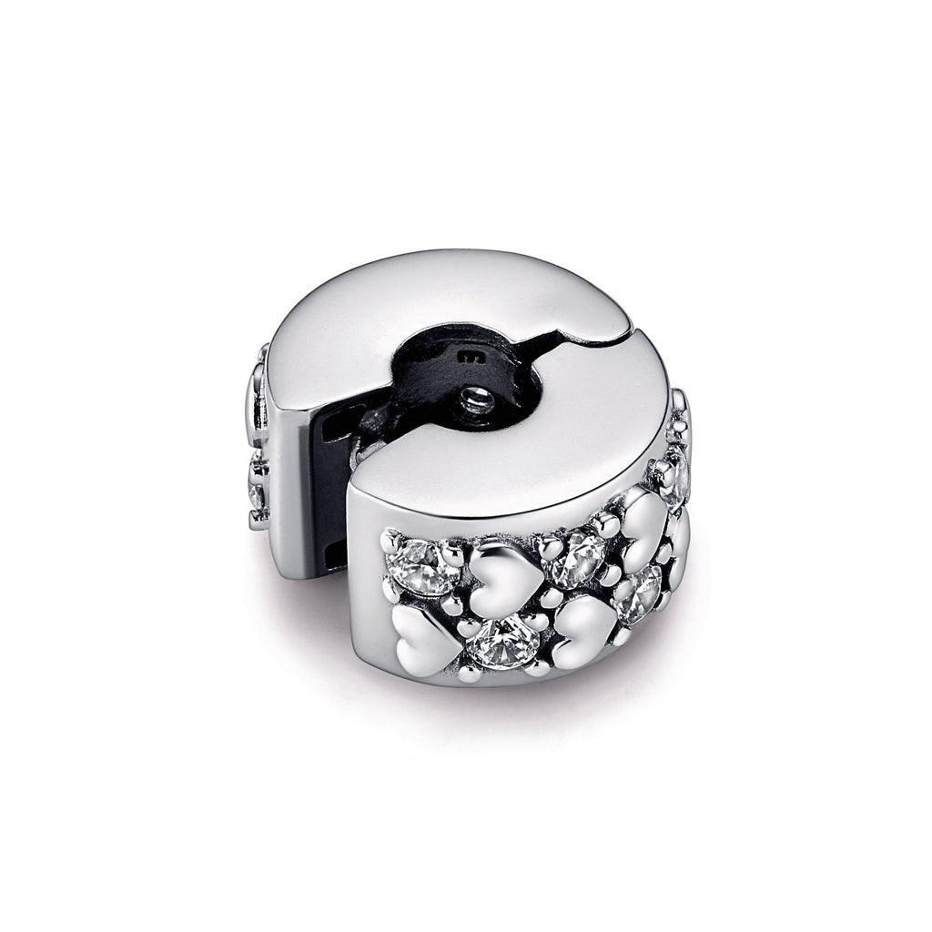 PANDORA Infinite Hearts Sparkling Clip Charm Sterling Silver Charms Bracelet Charm Jewelry Gift