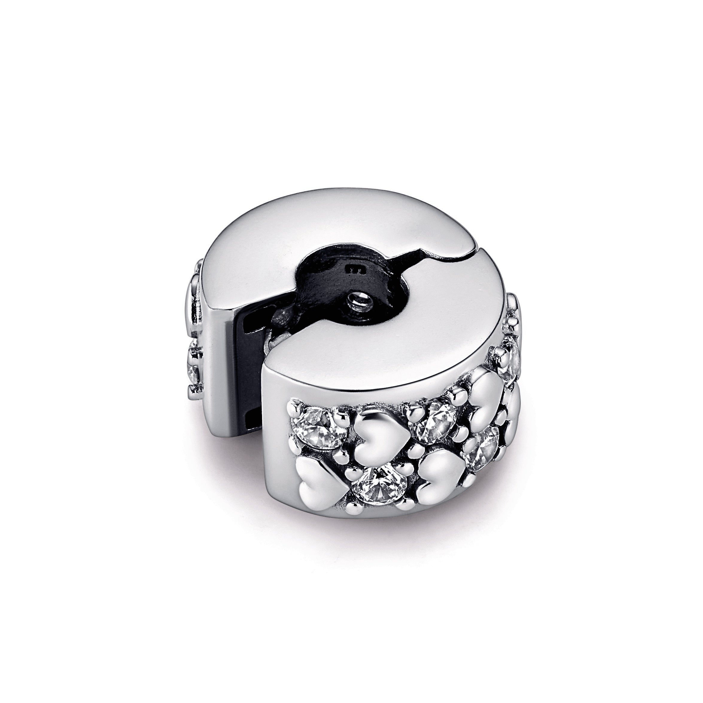 PANDORA Infinite Hearts Sparkling Clip Charm Sterling Silver Charms Bracelet Charm Jewelry Gift
