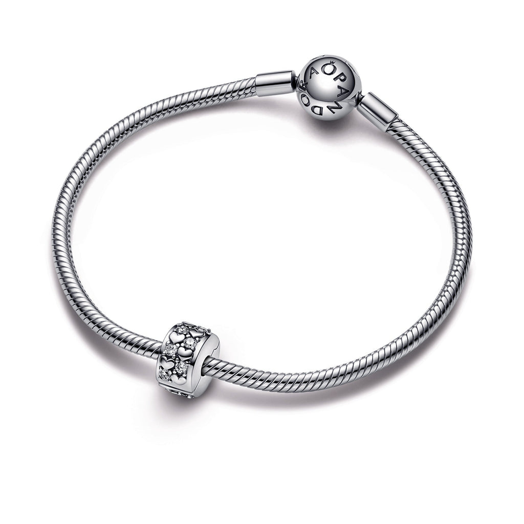 PANDORA Infinite Hearts Sparkling Clip Charm Sterling Silver Charms Bracelet Charm Jewelry Gift