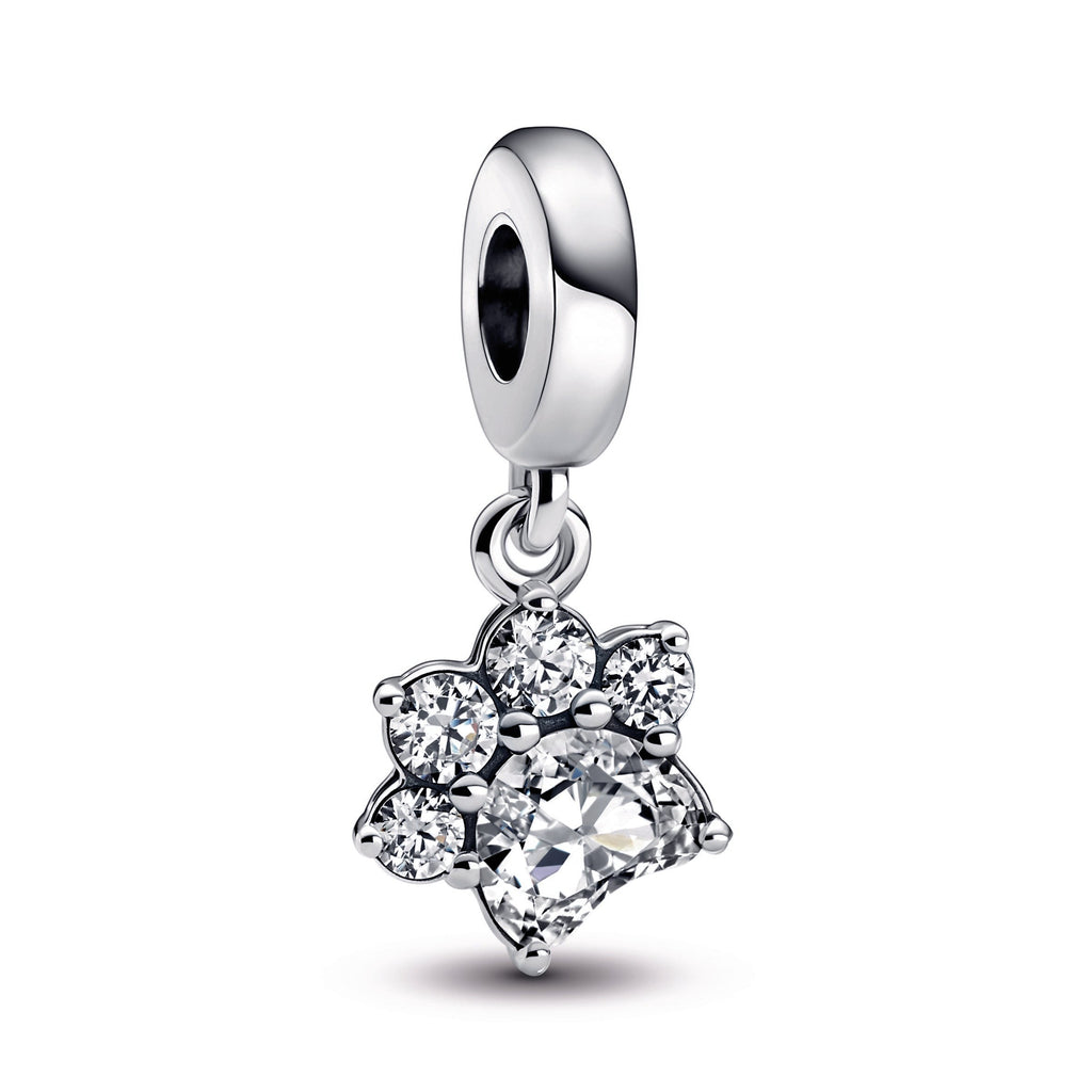 PANDORA Sparkling Pet Paw Print Dangle Charm Sterling Silver Charms Bracelet Charm Jewelry Gift