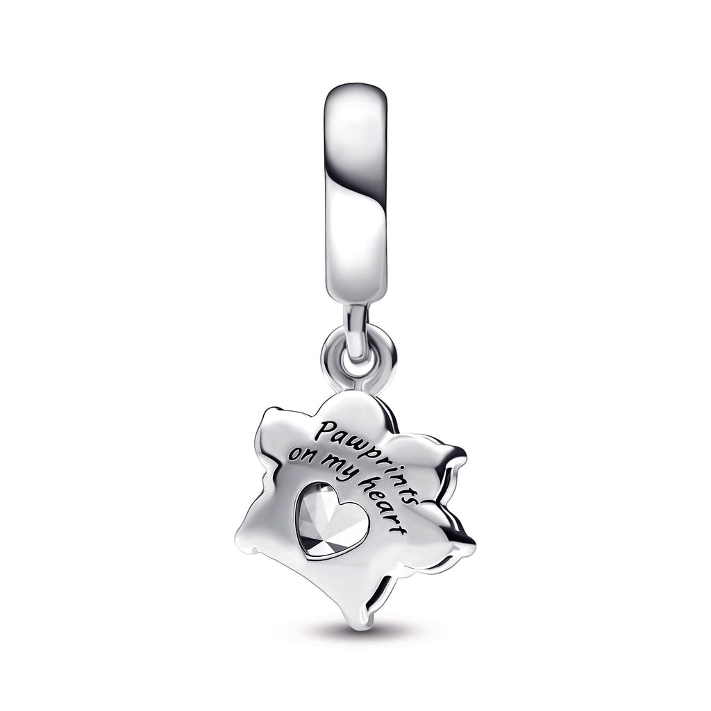 PANDORA Sparkling Pet Paw Print Dangle Charm Sterling Silver Charms Bracelet Charm Jewelry Gift