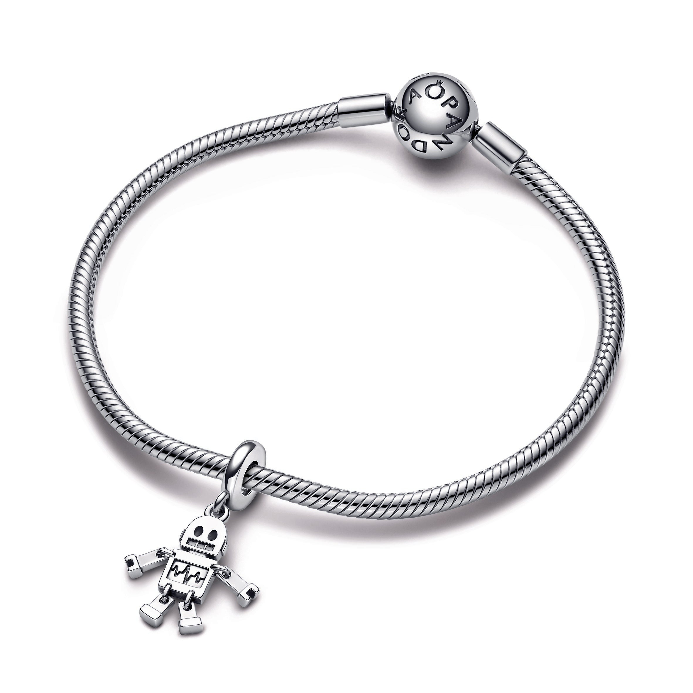 PANDORA Bestie Bot Robot Dangle Charm Enamel Charms Bracelet Charm Jewelry Gift