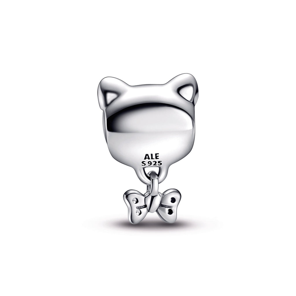 PANDORA Pet Cat And Bow Charm Sterling Silver Charms Bracelet Charm Jewelry Gift