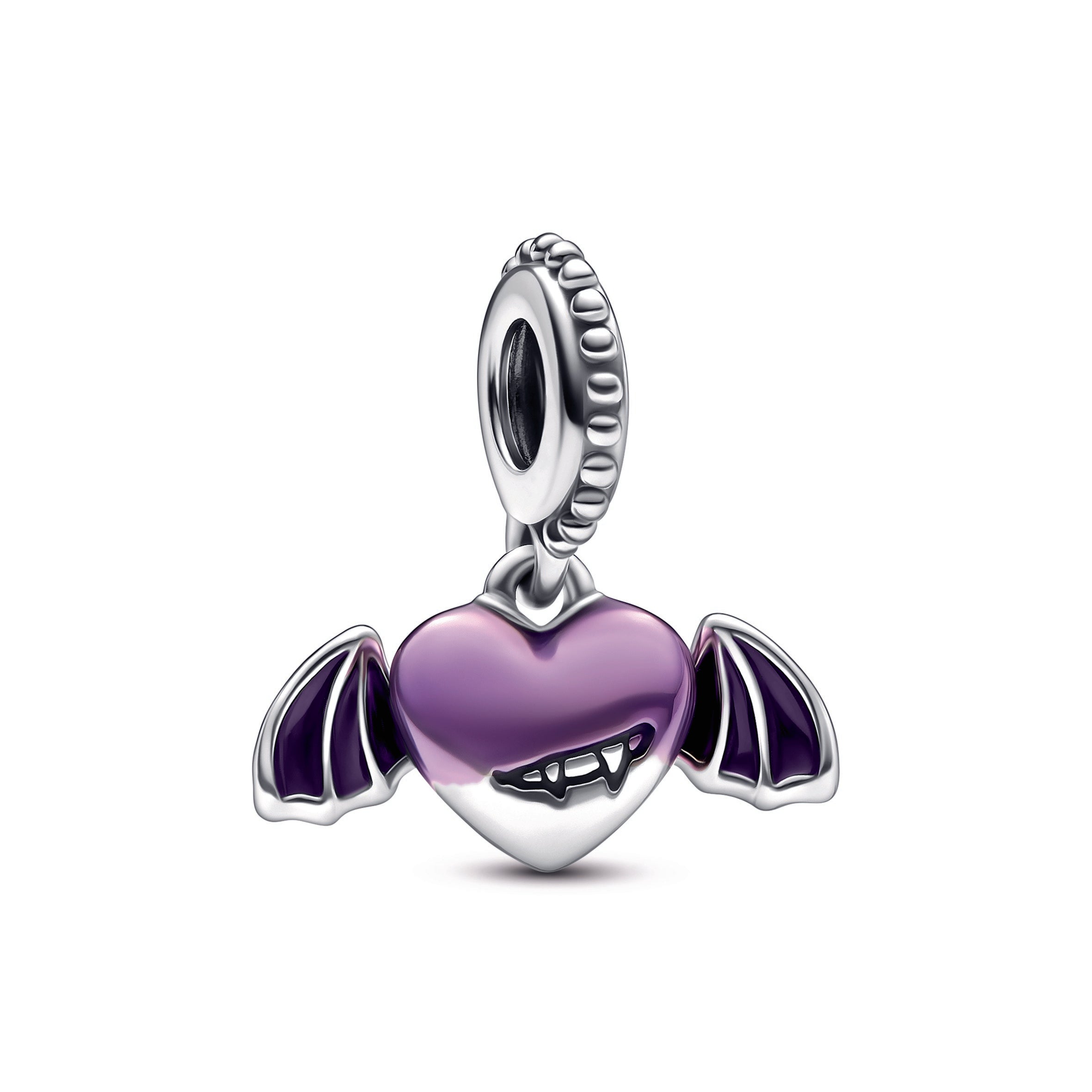 PANDORA Vampire Winged Heart Dangle Charm Enamel Charms Bracelet Charm Jewelry Gift