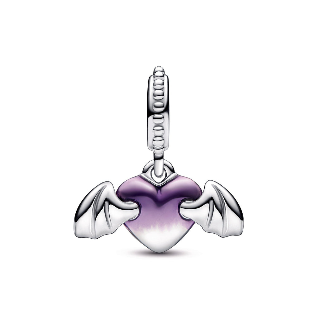 PANDORA Vampire Winged Heart Dangle Charm Enamel Charms Bracelet Charm Jewelry Gift