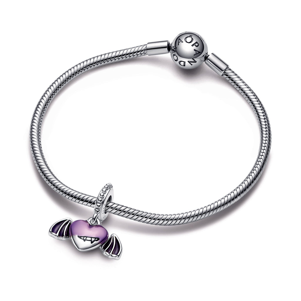 PANDORA Vampire Winged Heart Dangle Charm Enamel Charms Bracelet Charm Jewelry Gift