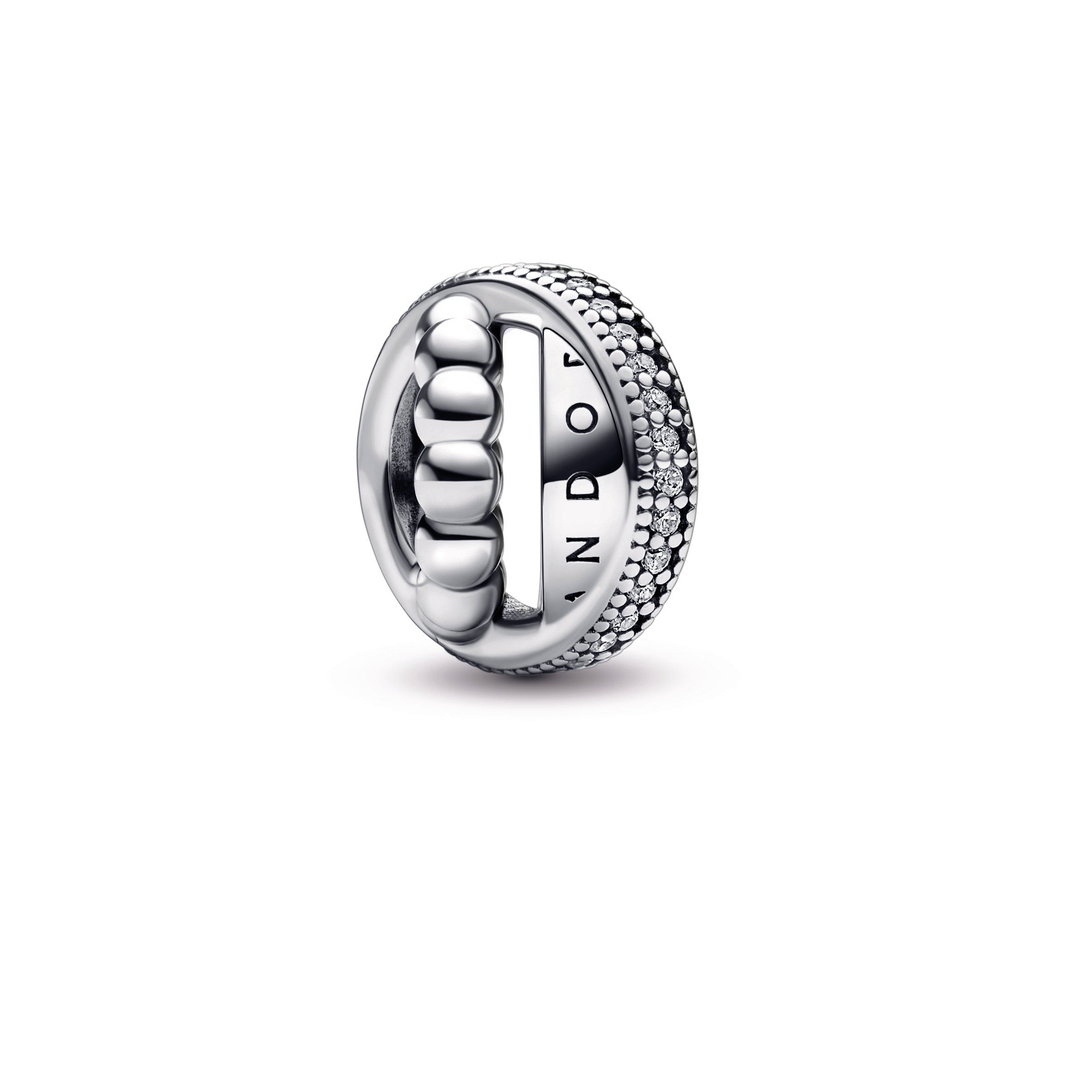 PANDORA Logo Pavé And Beads Charm Sterling Silver Charms Bracelet Charm Jewelry Gift