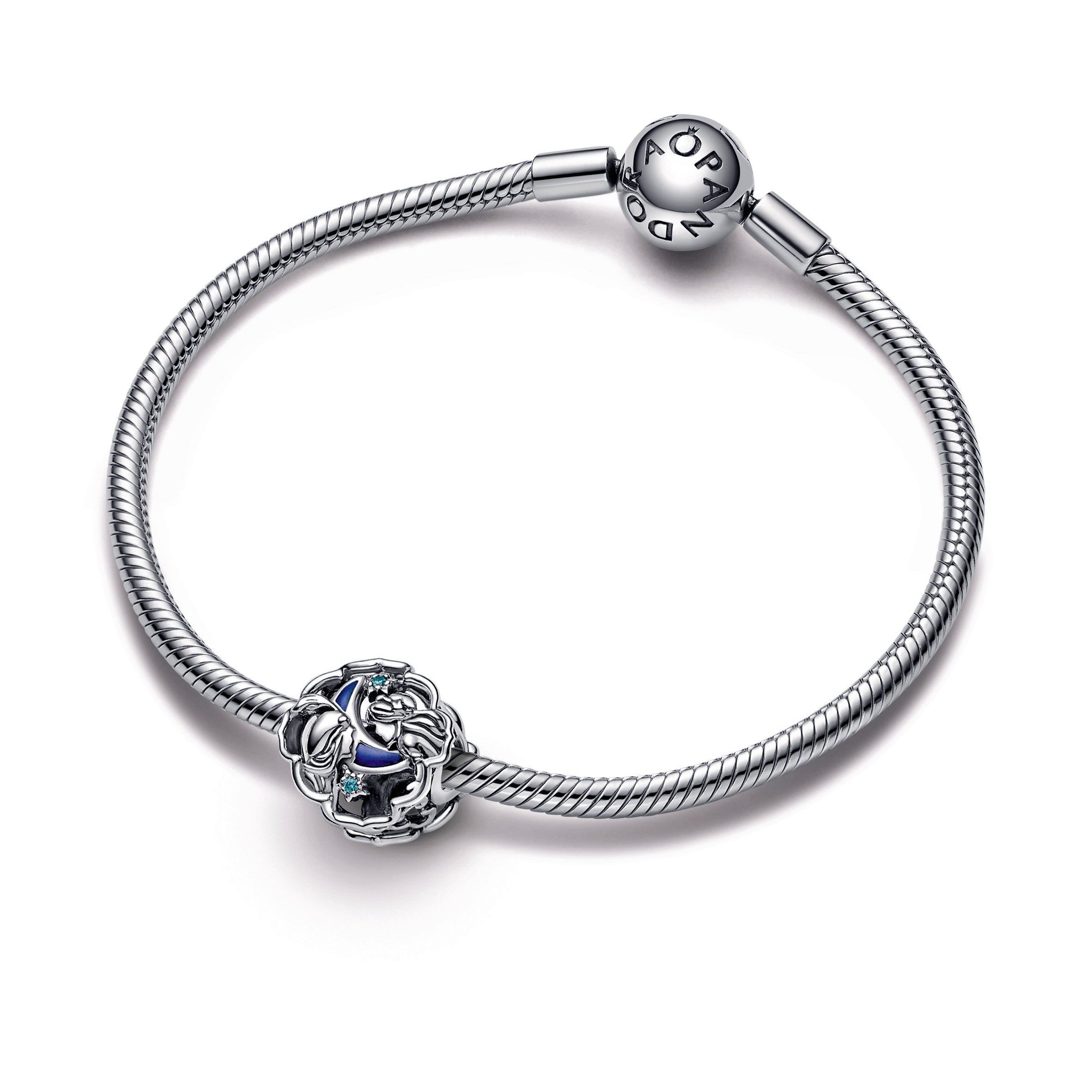 PANDORA Disney Aladdin Princess Jasmine And Genie Glow-in-the-dark Charm Cubic Zirconia Charms Bracelet Charm Jewelry Gift