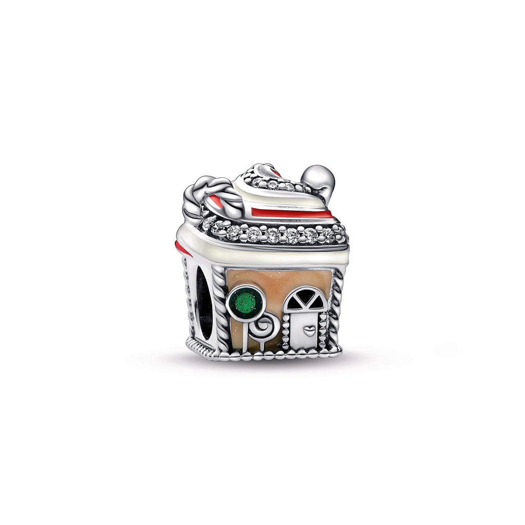 PANDORA Festive Gingerbread House Charm Enamel Charms Bracelet Charm Jewelry Gift