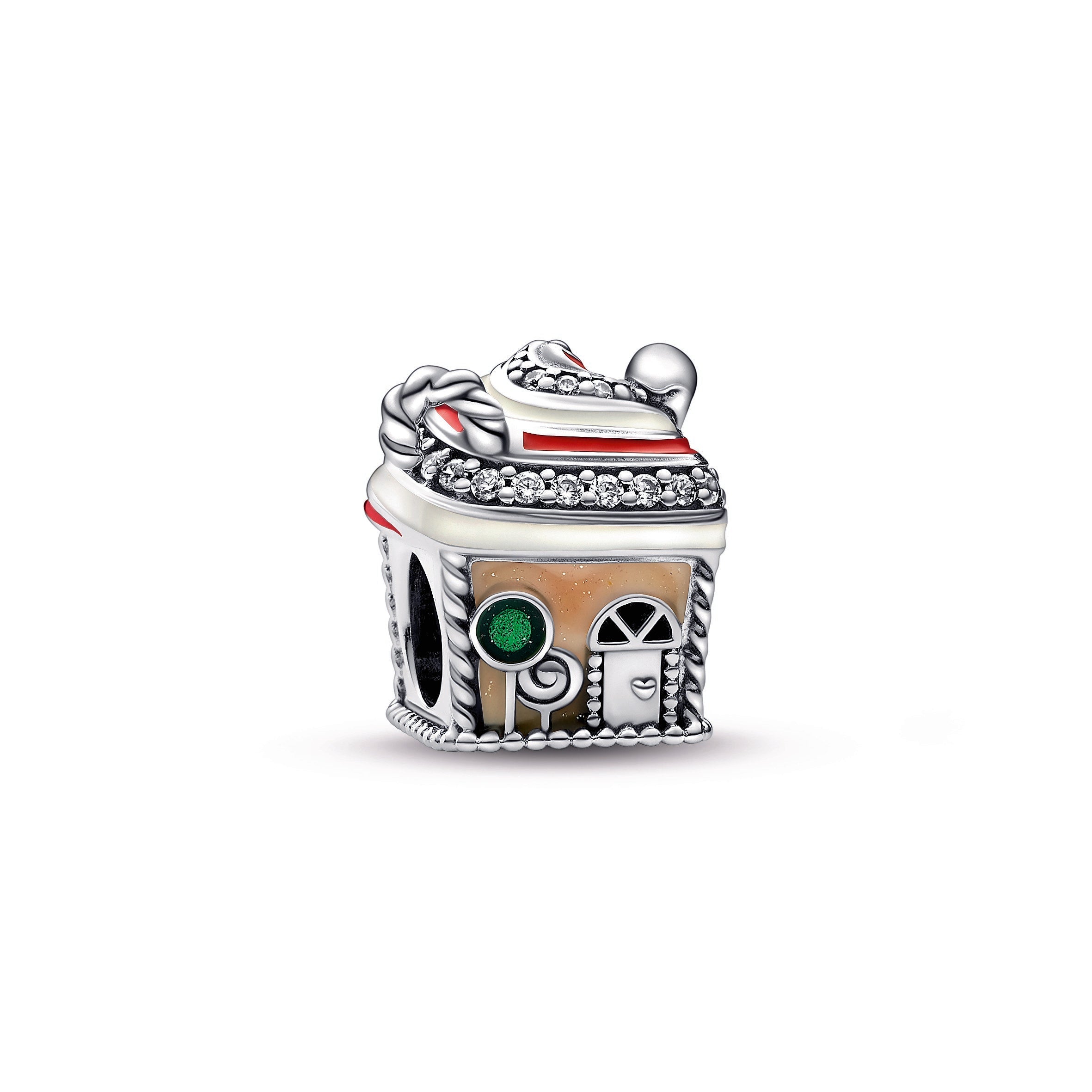 PANDORA Festive Gingerbread House Charm Enamel Charms Bracelet Charm Jewelry Gift