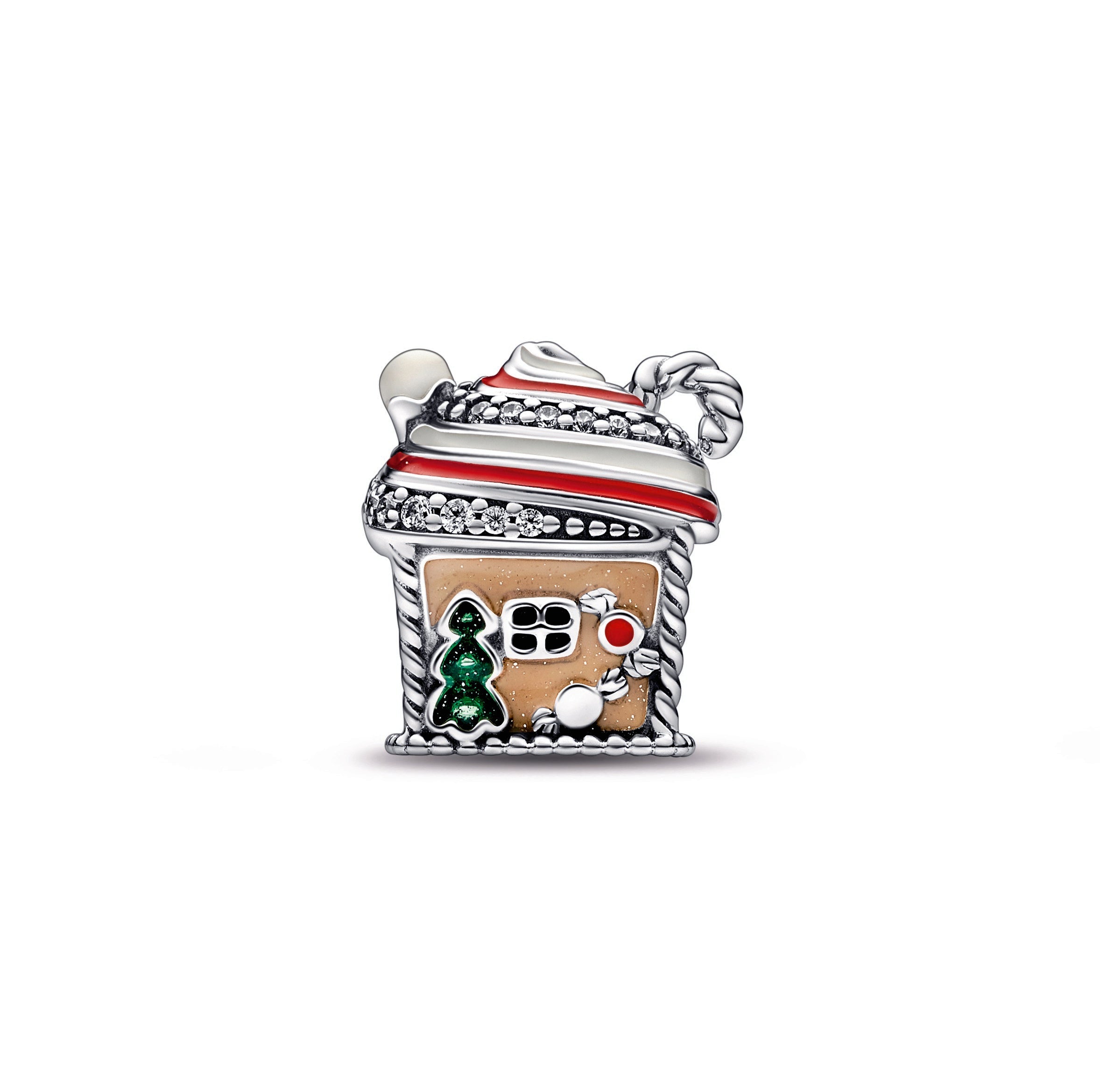 PANDORA Festive Gingerbread House Charm Enamel Charms Bracelet Charm Jewelry Gift