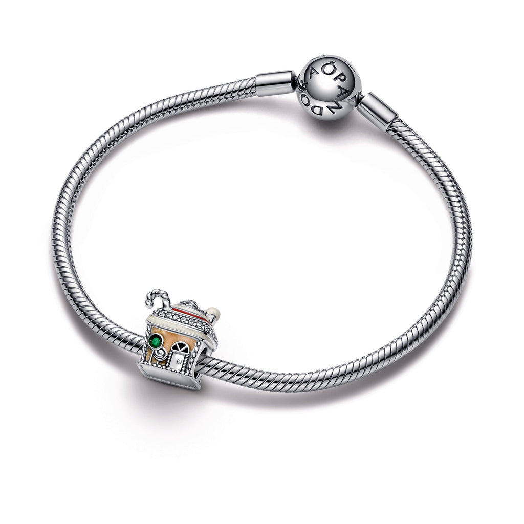 PANDORA Festive Gingerbread House Charm Enamel Charms Bracelet Charm Jewelry Gift