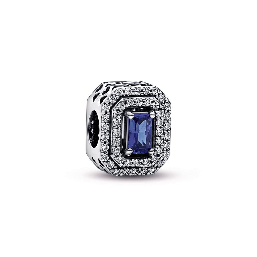 PANDORA Blue Sparkling Levelled Rectangular Charm Crystals Charms Bracelet Charm Jewelry Gift