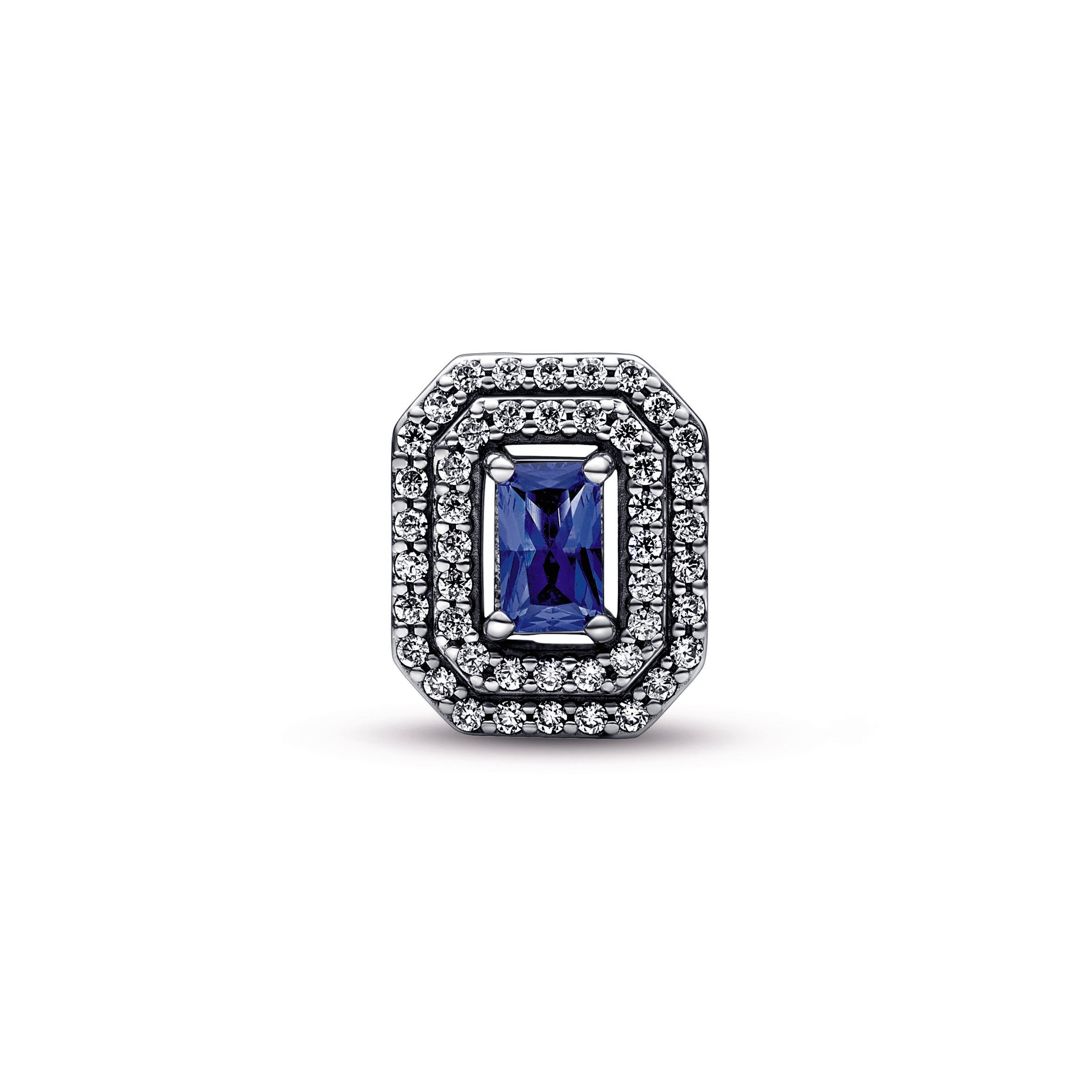 PANDORA Blue Sparkling Levelled Rectangular Charm Crystals Charms Bracelet Charm Jewelry Gift